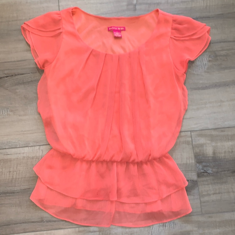 Sunny Leigh Double Ruffle Blouse Size S